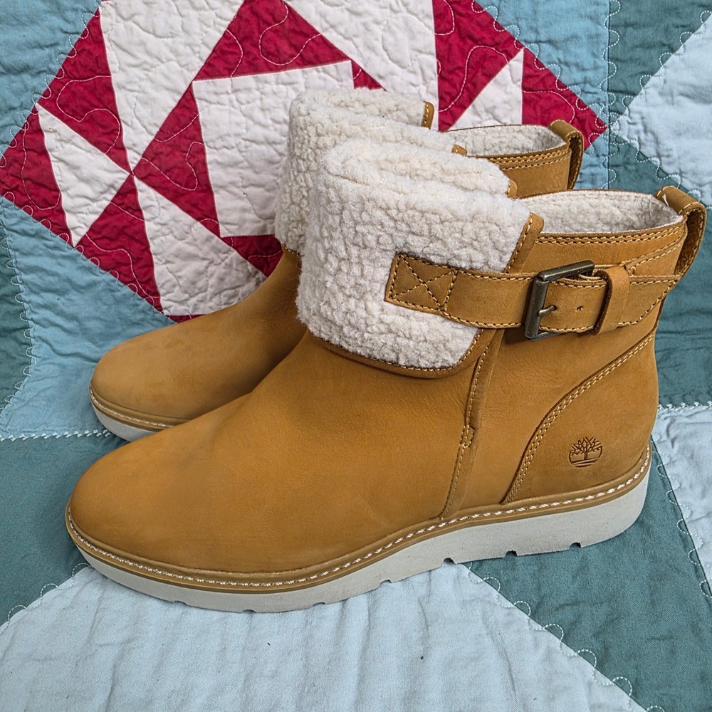 Timberland Womens Courmayeur Valley Wheat Nubuck Shearling Boots A1IGC